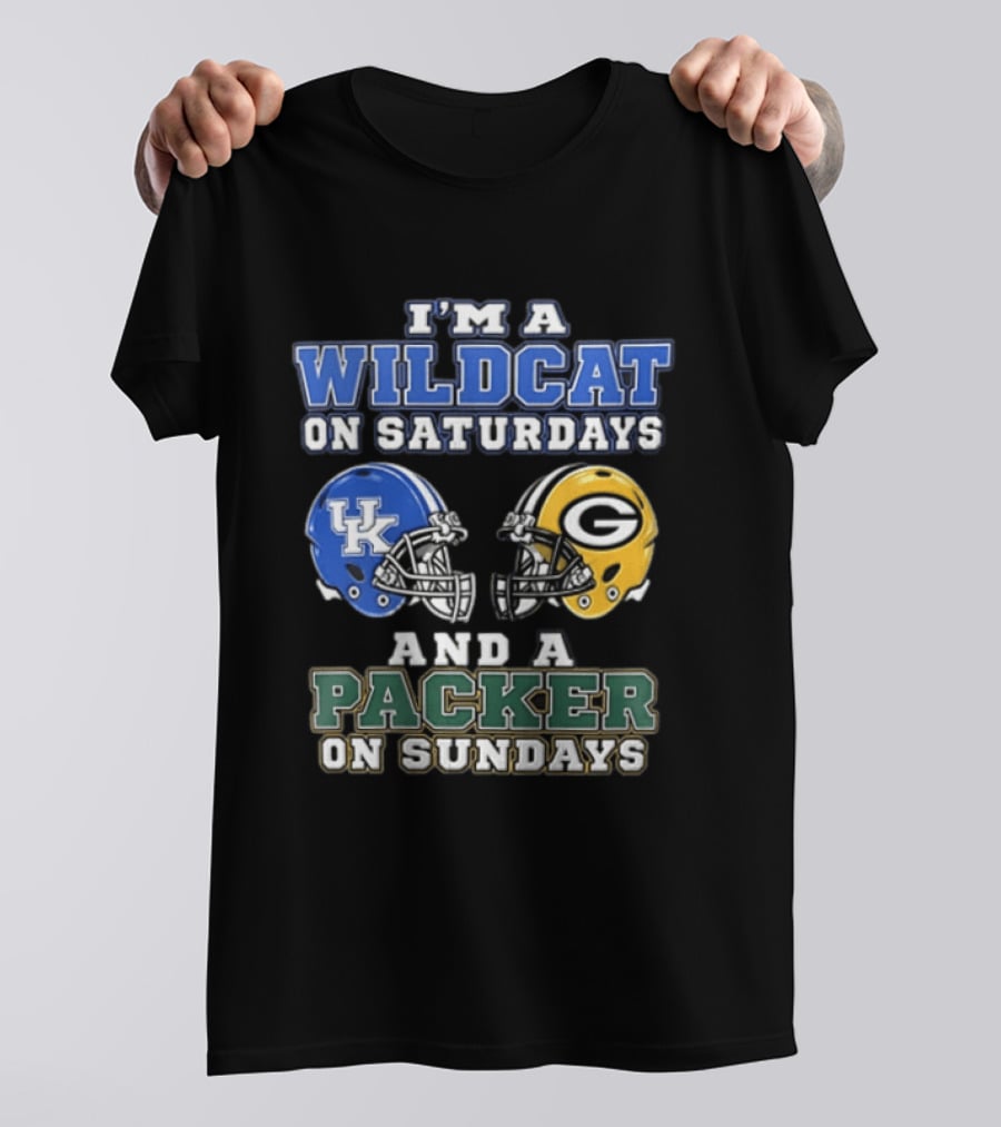 I'm A Wildcat On Saturdays UK Helmet And A Packer On Sundays G Helmet T-Shirt