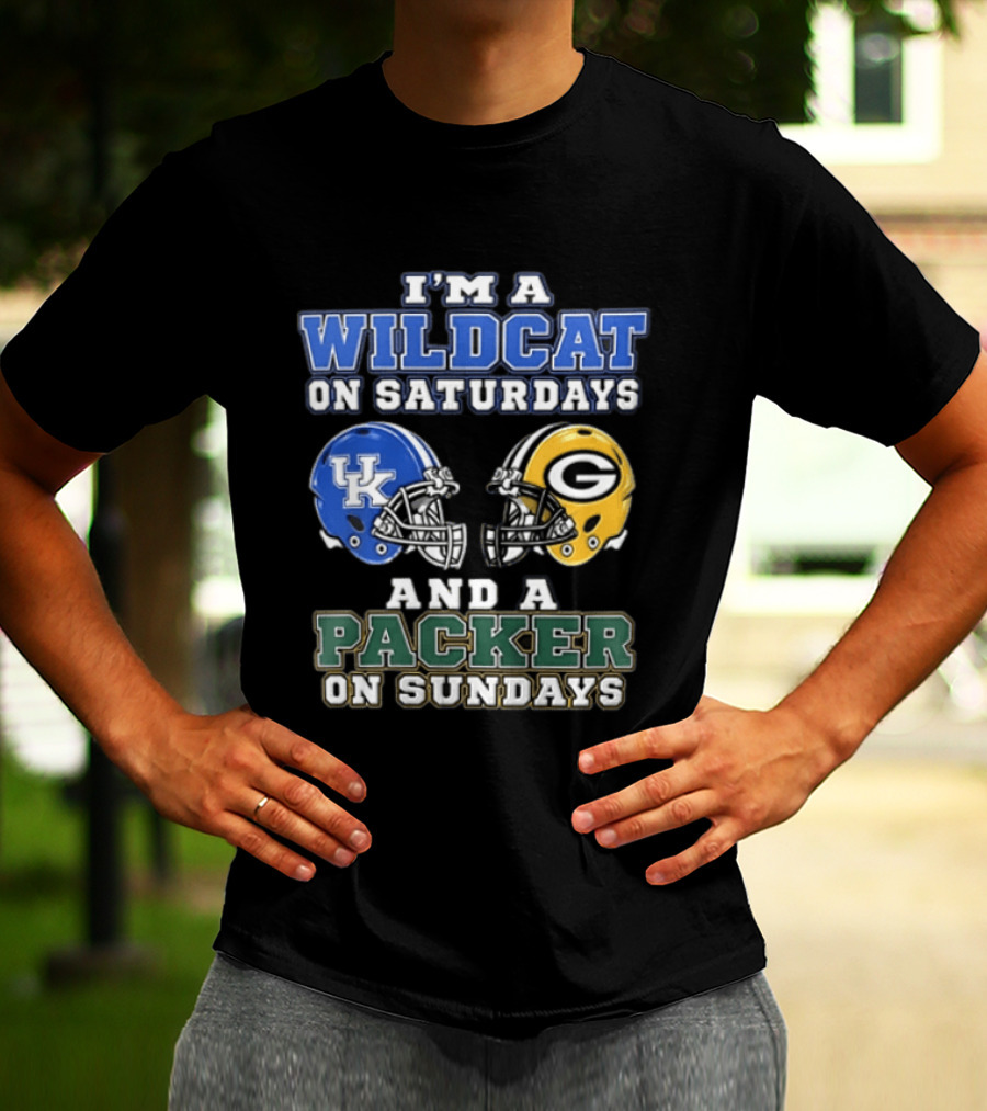 I'm A Wildcat On Saturdays UK Helmet And A Packer On Sundays G Helmet T-Shirt