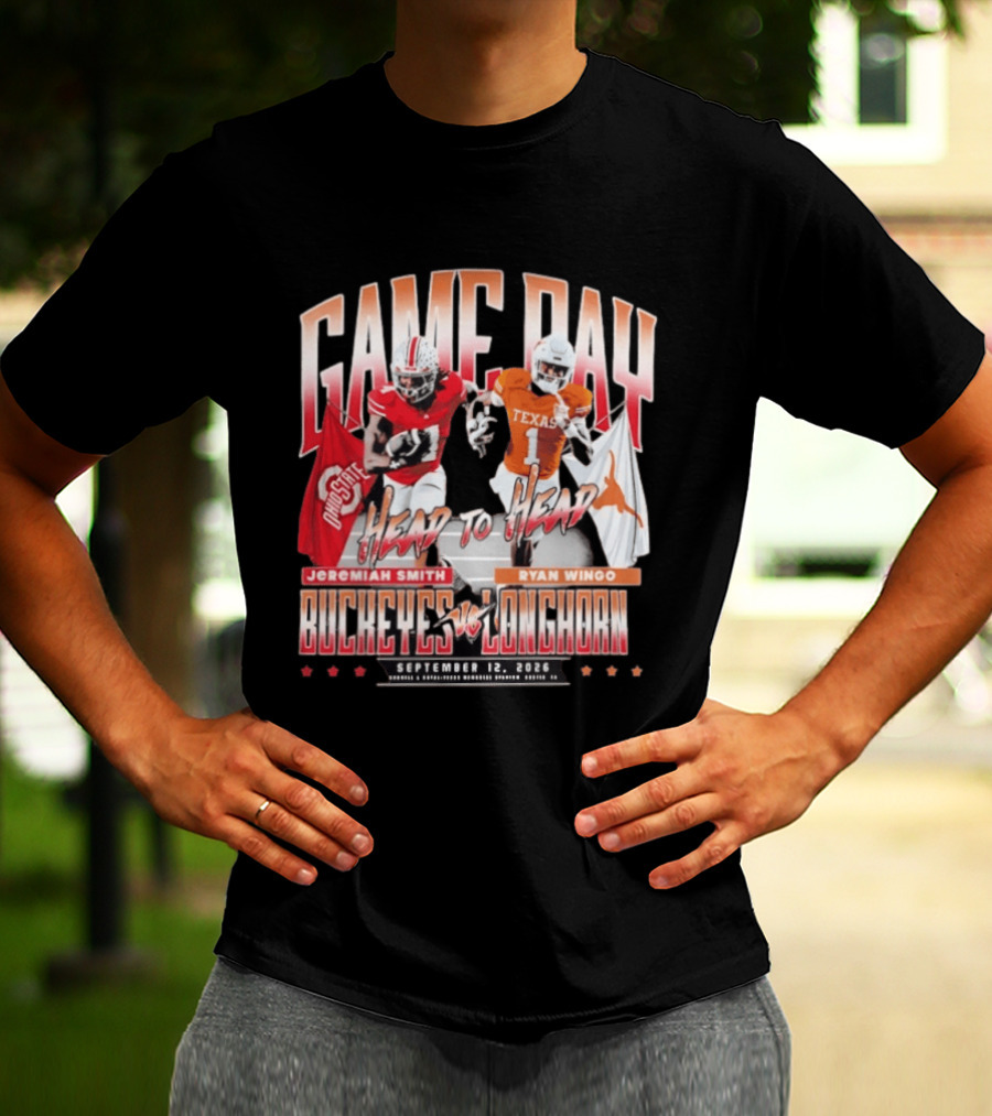 Game Day Buckeyes Vs Longhorns Jeremiah Smith Ryan Wingo September 12 2026 T-Shirt