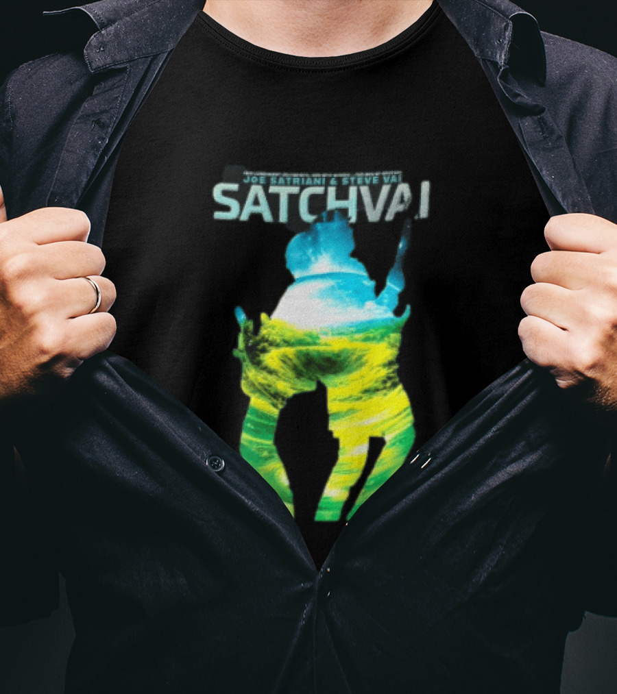 Joe Satriani Steve Vai Satch Vai Legendary Guitarists The Sea Of Emotion T-Shirt