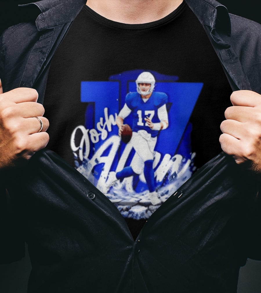 Josh Allen 17 Buffalo Bills Football Player Action T-Shirt