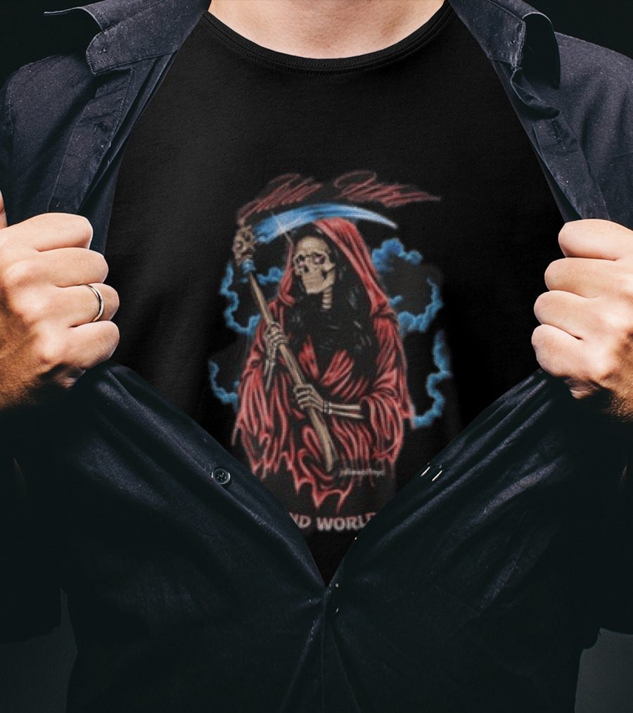 Julia Wolf Deep End World Tour 2026 Grim Reaper Skeleton In Red Cloak T-Shirt