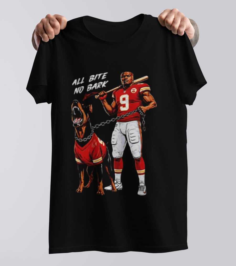 Kenneth Walker III All Bite No Bark Number 9 Football Player And Dog T-Shirt
