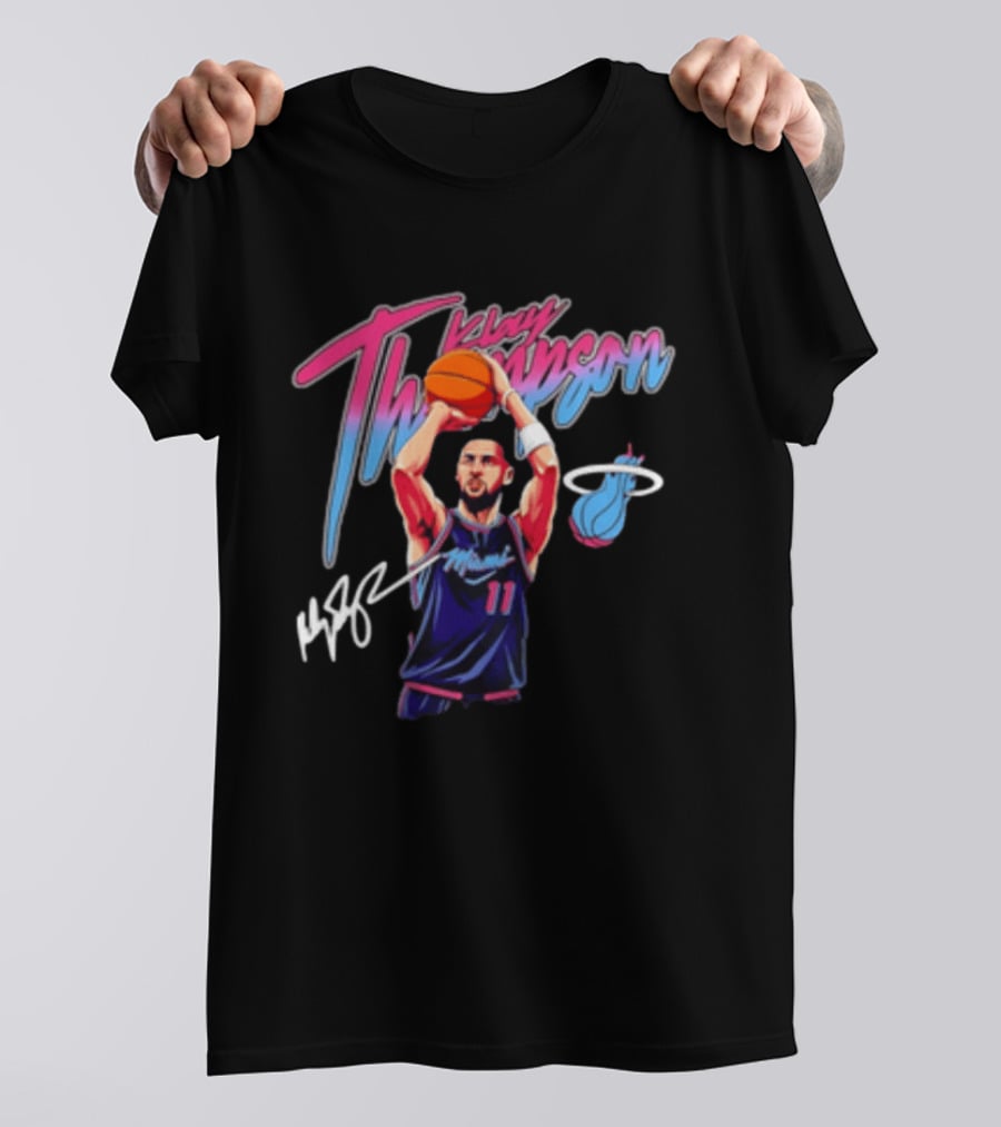 Klay Thompson Miami Heat Basketball Player Number 11 Signature T-Shirt
