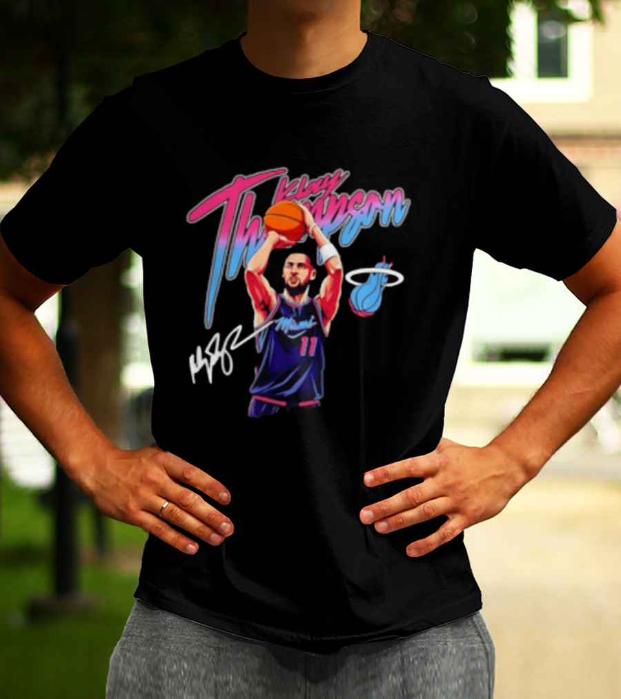 Klay Thompson Miami Heat Basketball Player Number 11 Signature T-Shirt