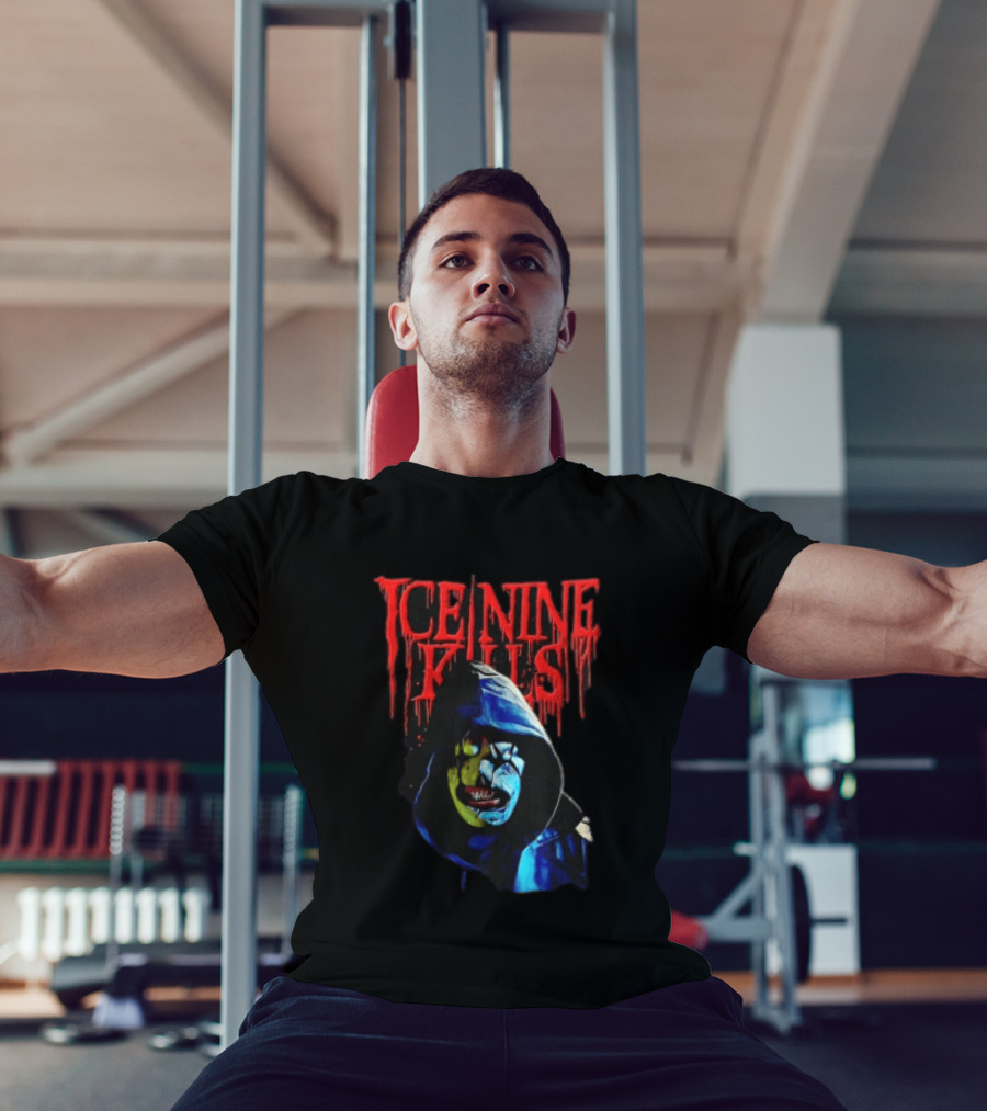 Ice Nine Kills Hooded Figure Clown Mask Dripping Red Letters T-Shirt