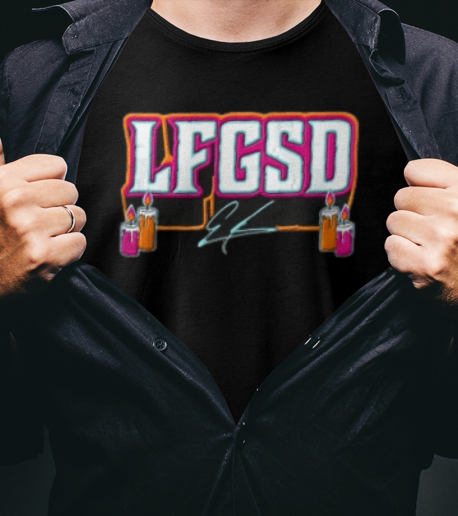 LFGSD Four Lit Candles Graffiti Signature T-Shirt