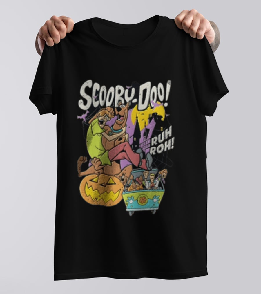 Scooby Doo Ruh Roh Shaggy Haunted House Pumpkin Mystery Machine T-Shirt