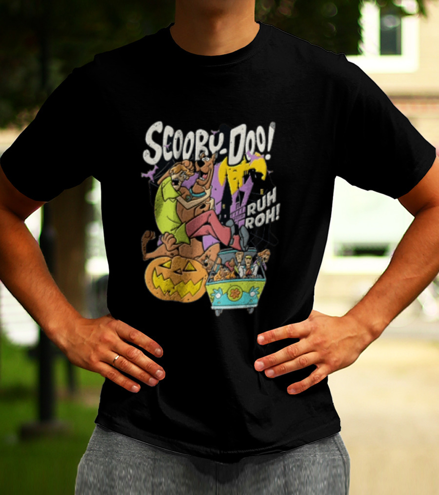 Scooby Doo Ruh Roh Shaggy Haunted House Pumpkin Mystery Machine T-Shirt