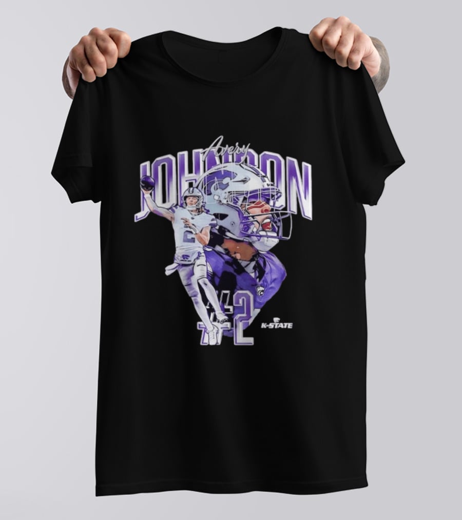 Kansas State Wildcats No 2 Avery Johnson NCAA Football Caricature K State T-Shirt