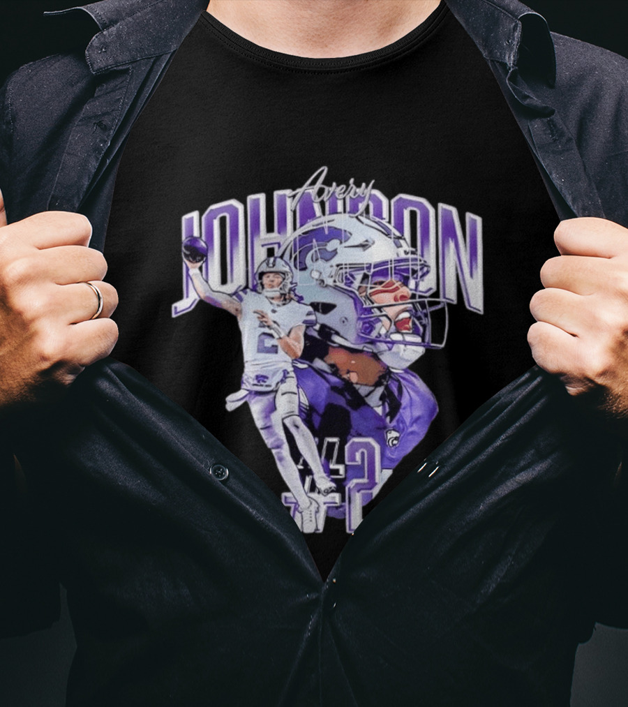 Kansas State Wildcats No 2 Avery Johnson NCAA Football Caricature K State T-Shirt