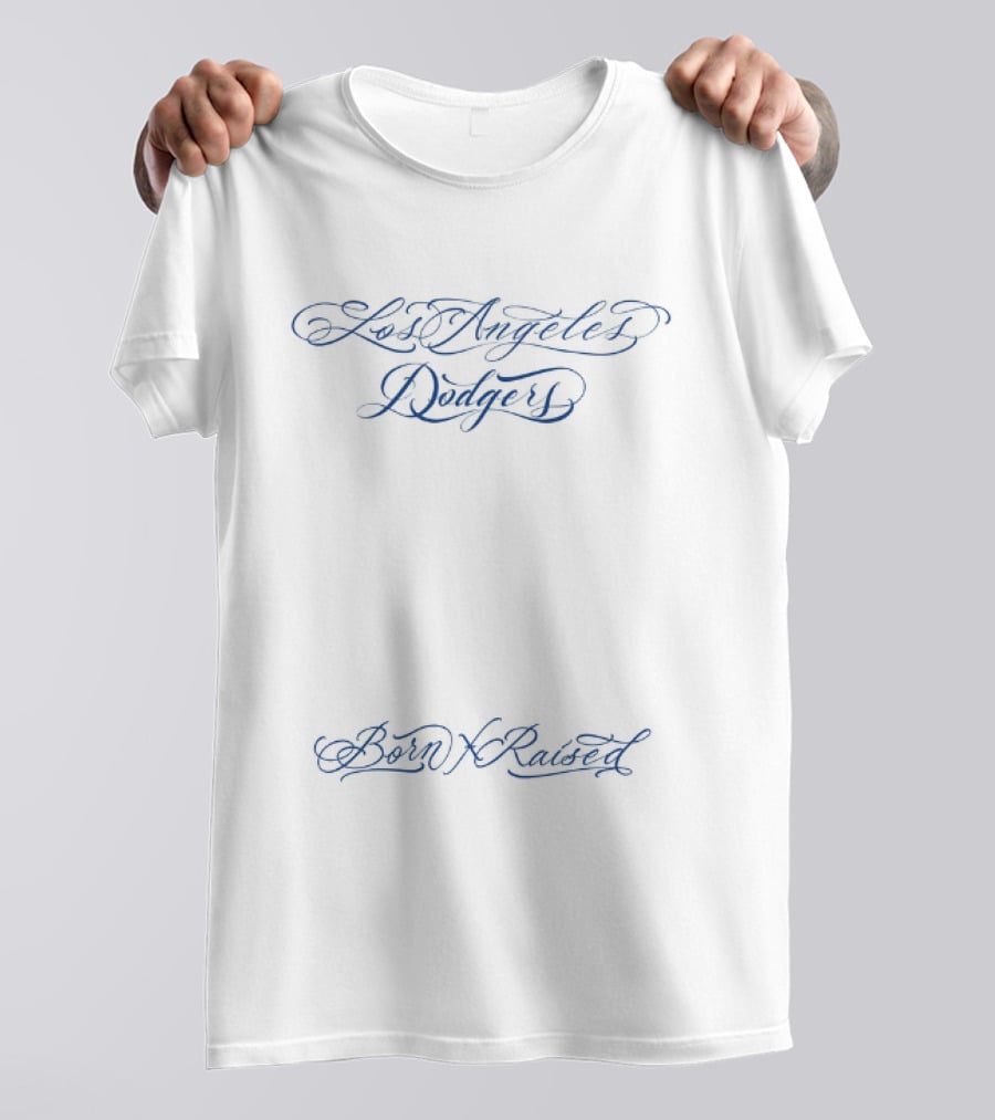 Los Angeles Dodgers Born X Raised Fine Line White T-Shirt