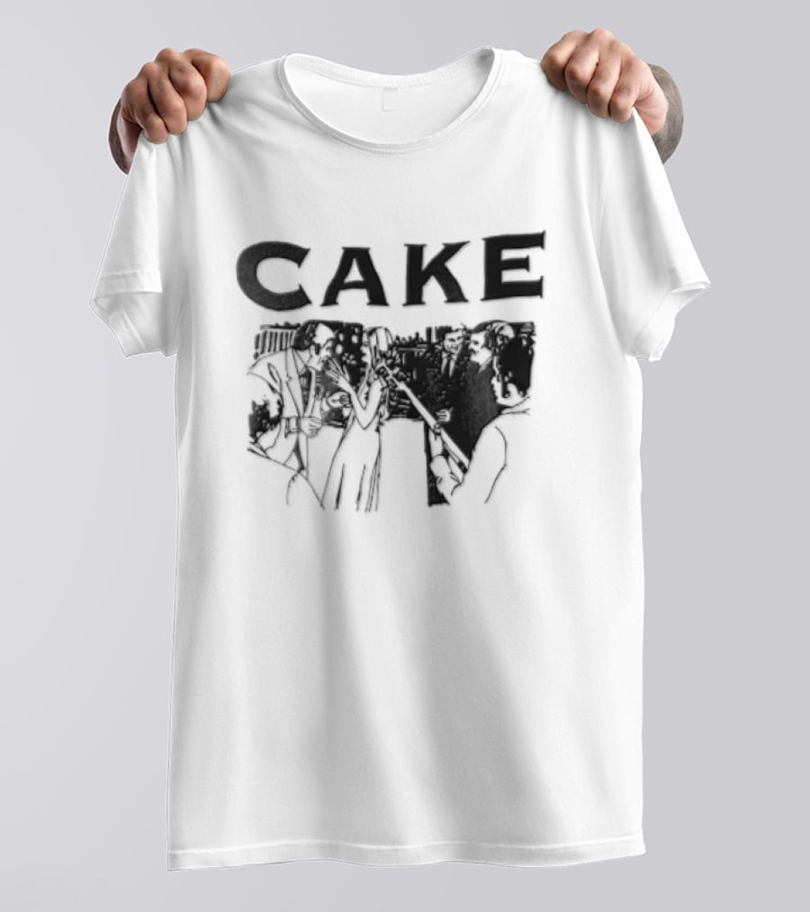 CAKE Band Silhouette In Suits With Instruments T-Shirt