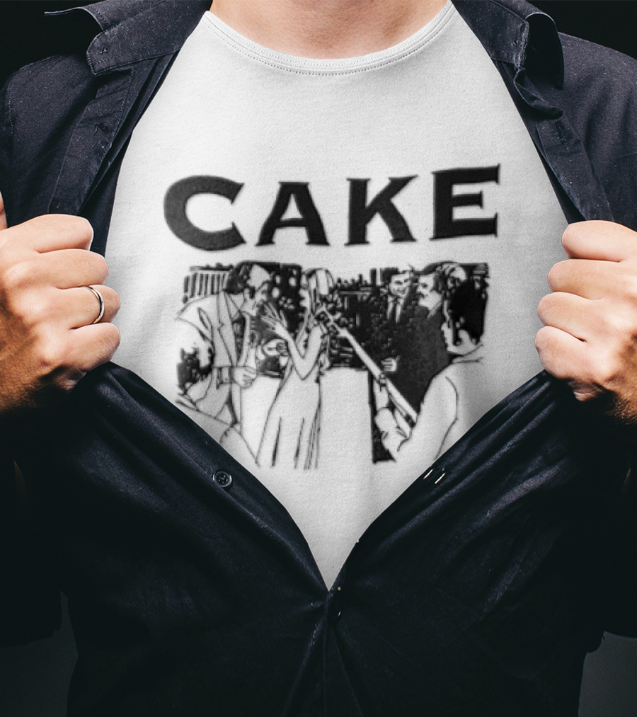 CAKE Band Silhouette In Suits With Instruments T-Shirt