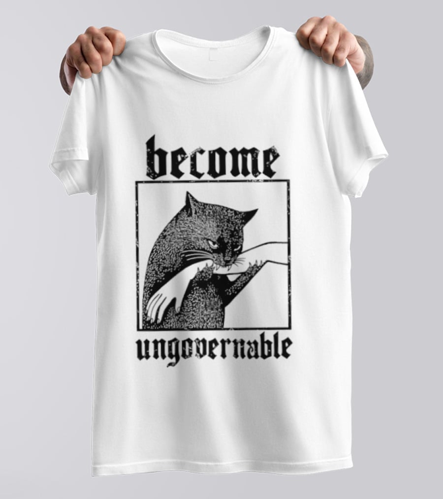 Become Ungovernable Cat Vintage Blackletter T-Shirt