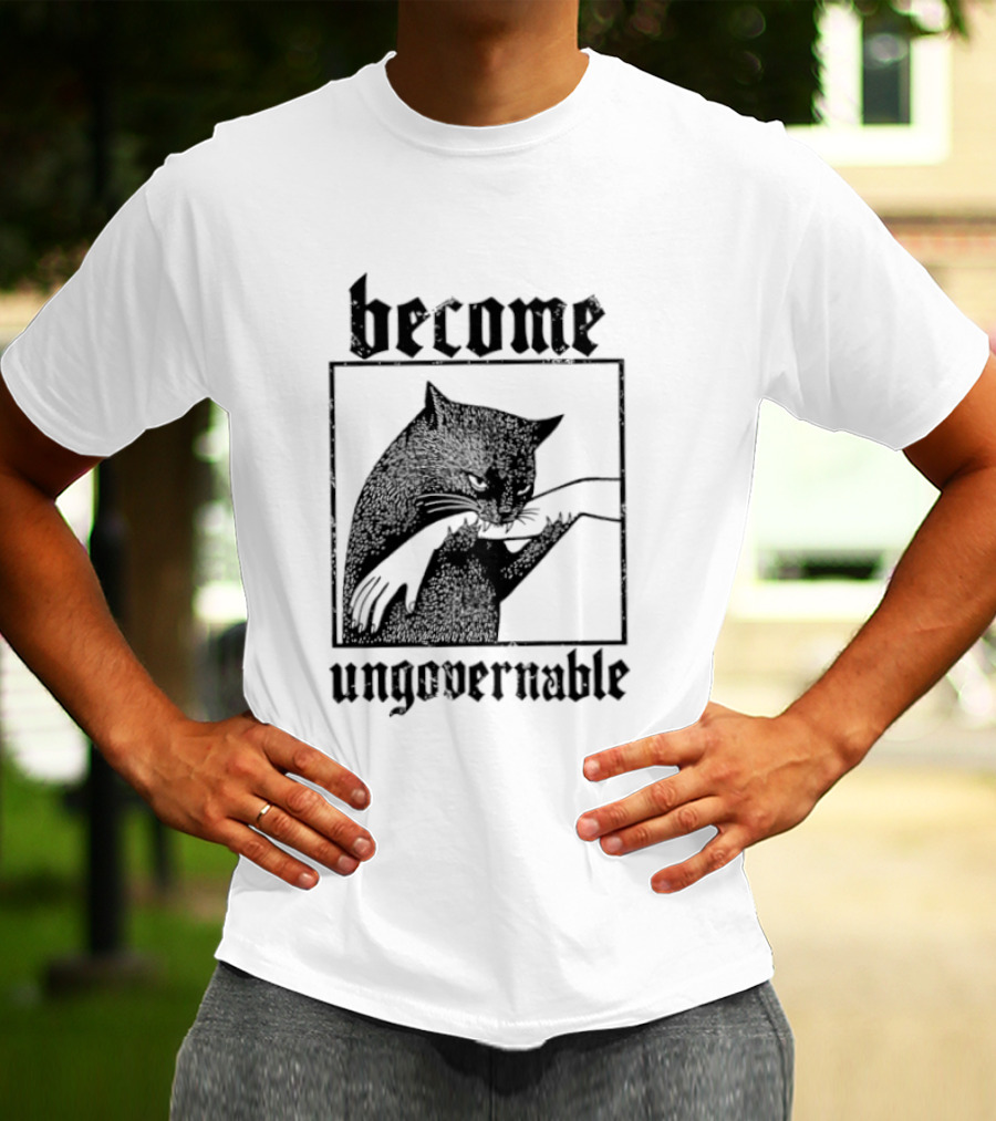 Become Ungovernable Cat Vintage Blackletter T-Shirt