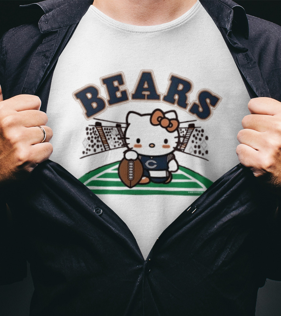 Hello Kitty Bears Football Collaboration Cartoon T-Shirt