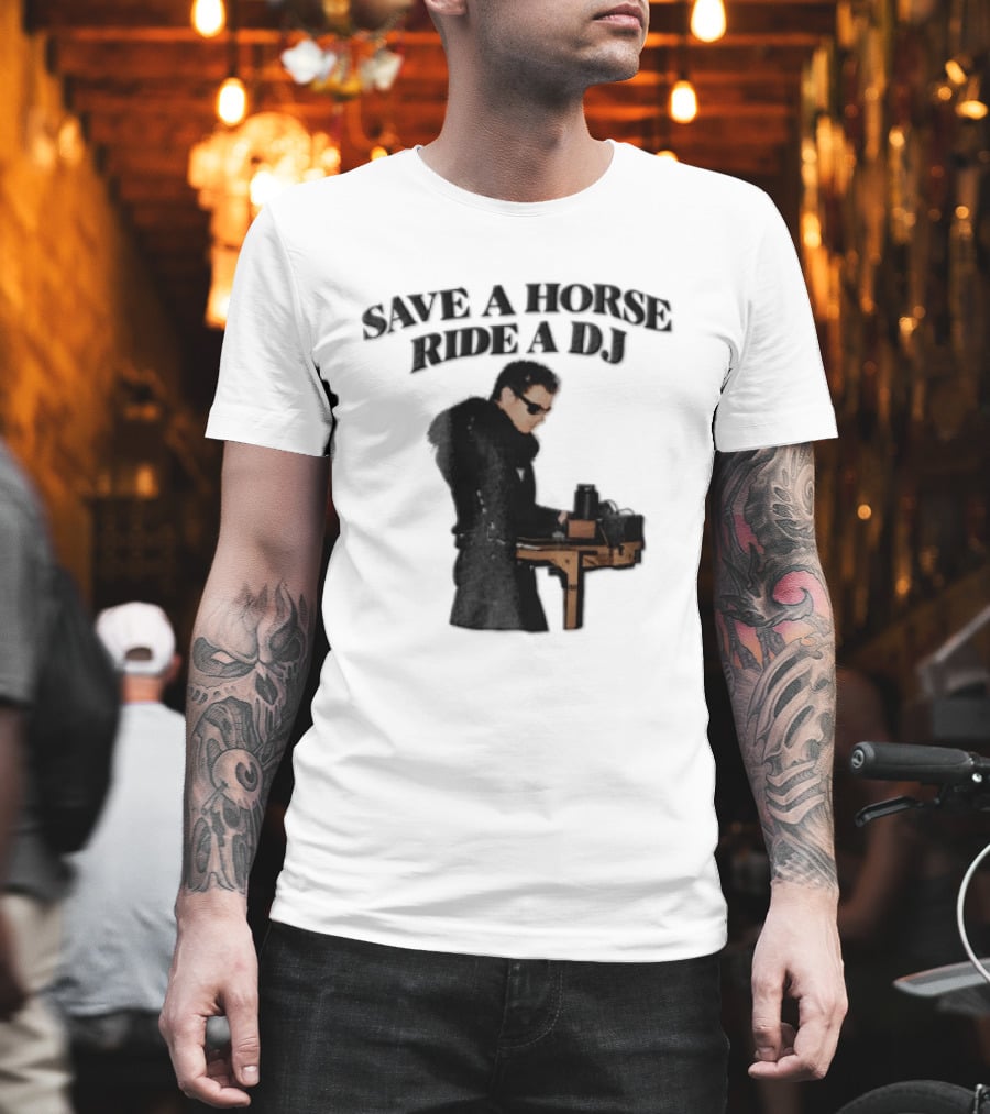 Save A Horse Ride A DJ Sunglasses Turntable Musician T-Shirt