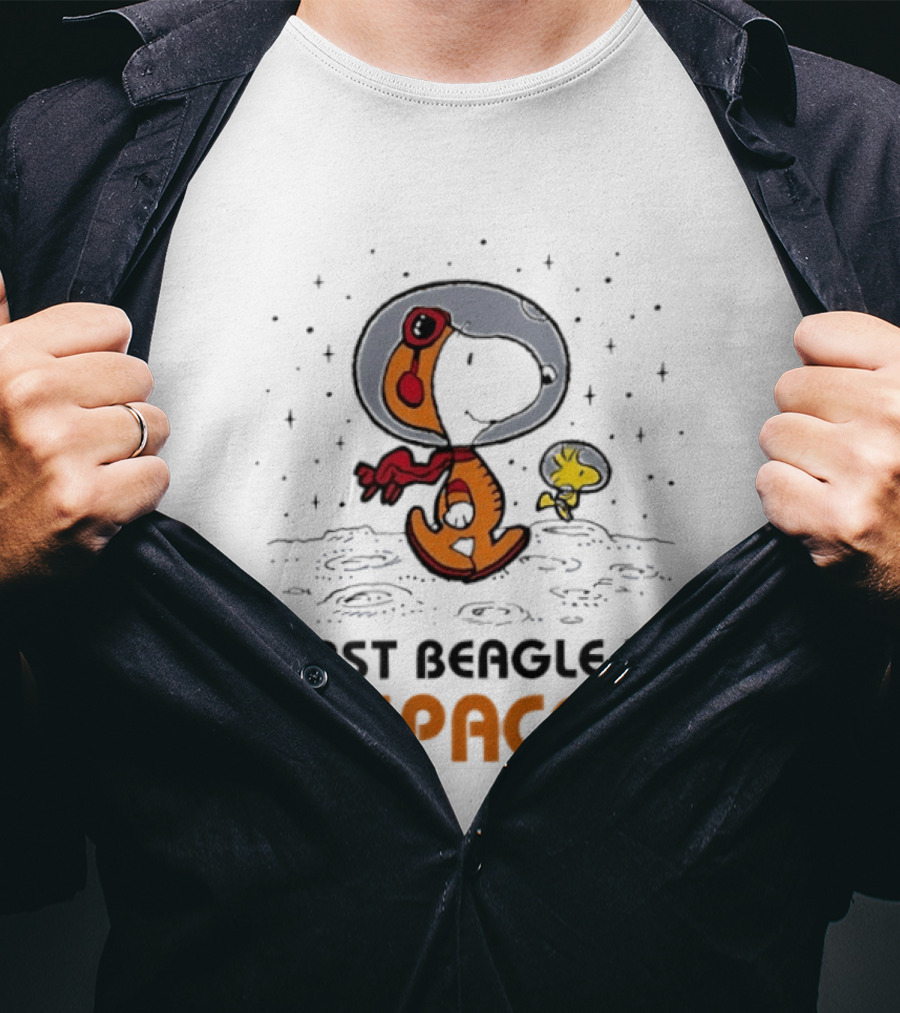 Snoopy And Woodstock First Beagle In Space Lunar Adventure T-Shirt
