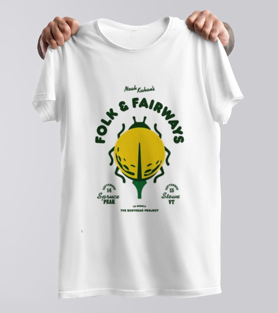 The Busyhead Project Shop 2026 Folk And Fairways Beetle Green Yellow T-Shirt