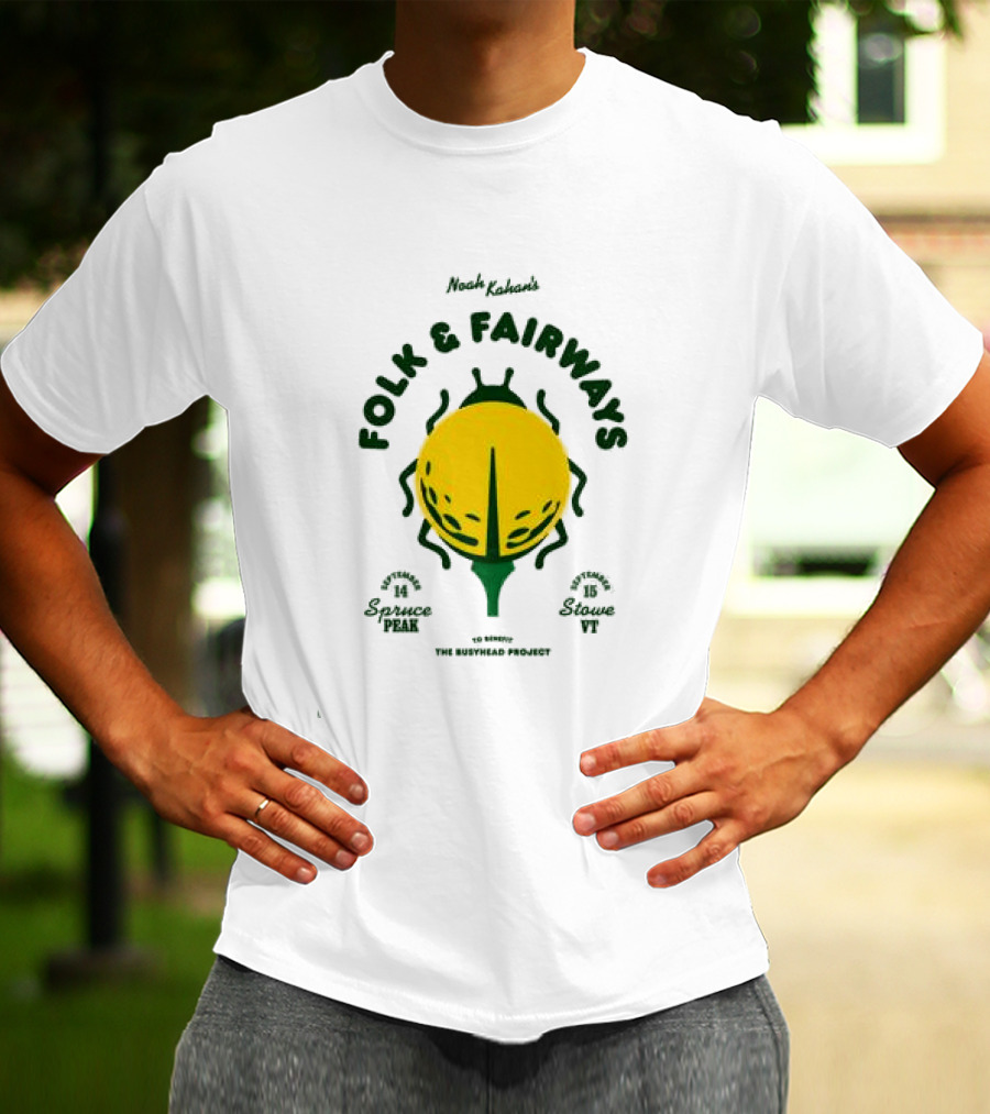 The Busyhead Project Shop 2026 Folk And Fairways Beetle Green Yellow T-Shirt