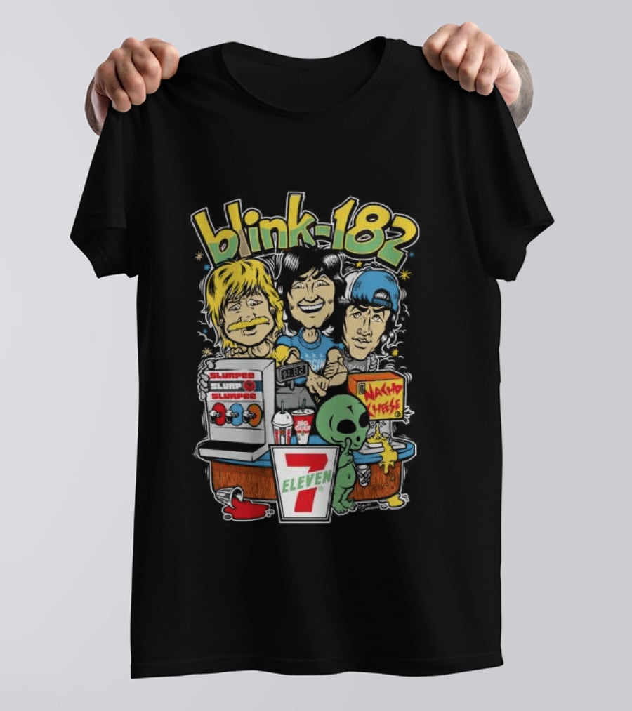 Blink 182 Store 7 Eleven X Blink 182 Take It To Eleven Nacho Fries Slurpee Alien T-Shirt