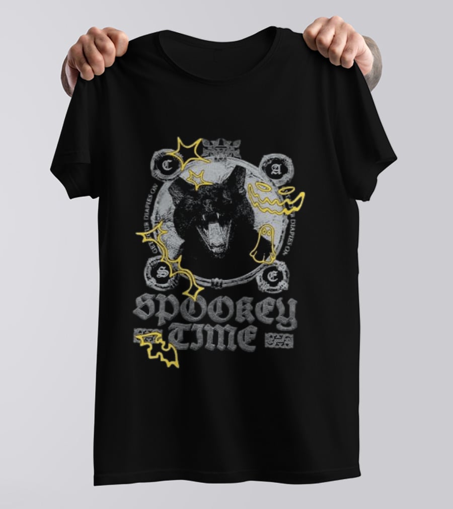 Caseoh Games Store Spooky Time Wolf Ghost Halloween T-Shirt
