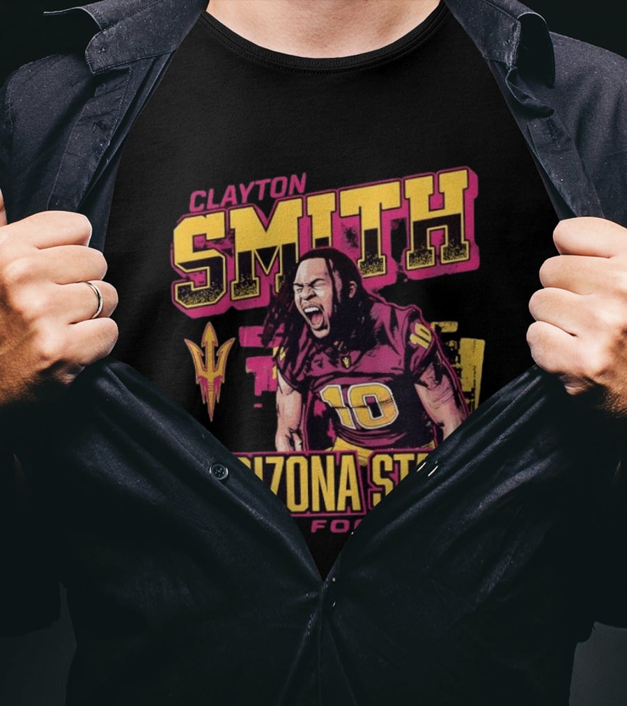 Clayton Smith No 10 Arizona State Football Sun Devils T-Shirt