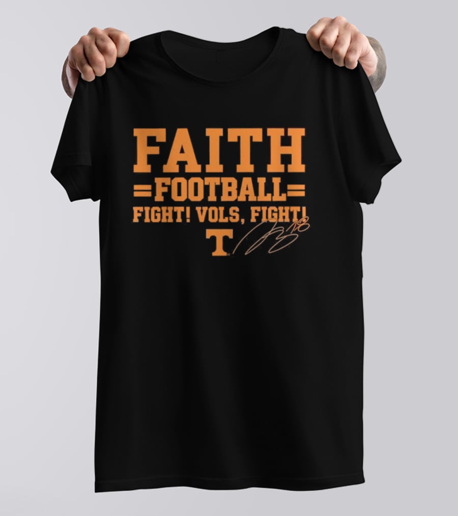 Faith Football Fight Vols Fight Tennessee T T-Shirt