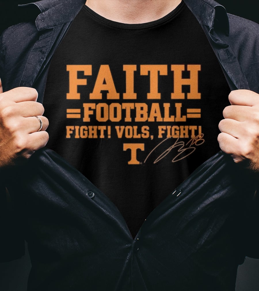 Faith Football Fight Vols Fight Tennessee T T-Shirt