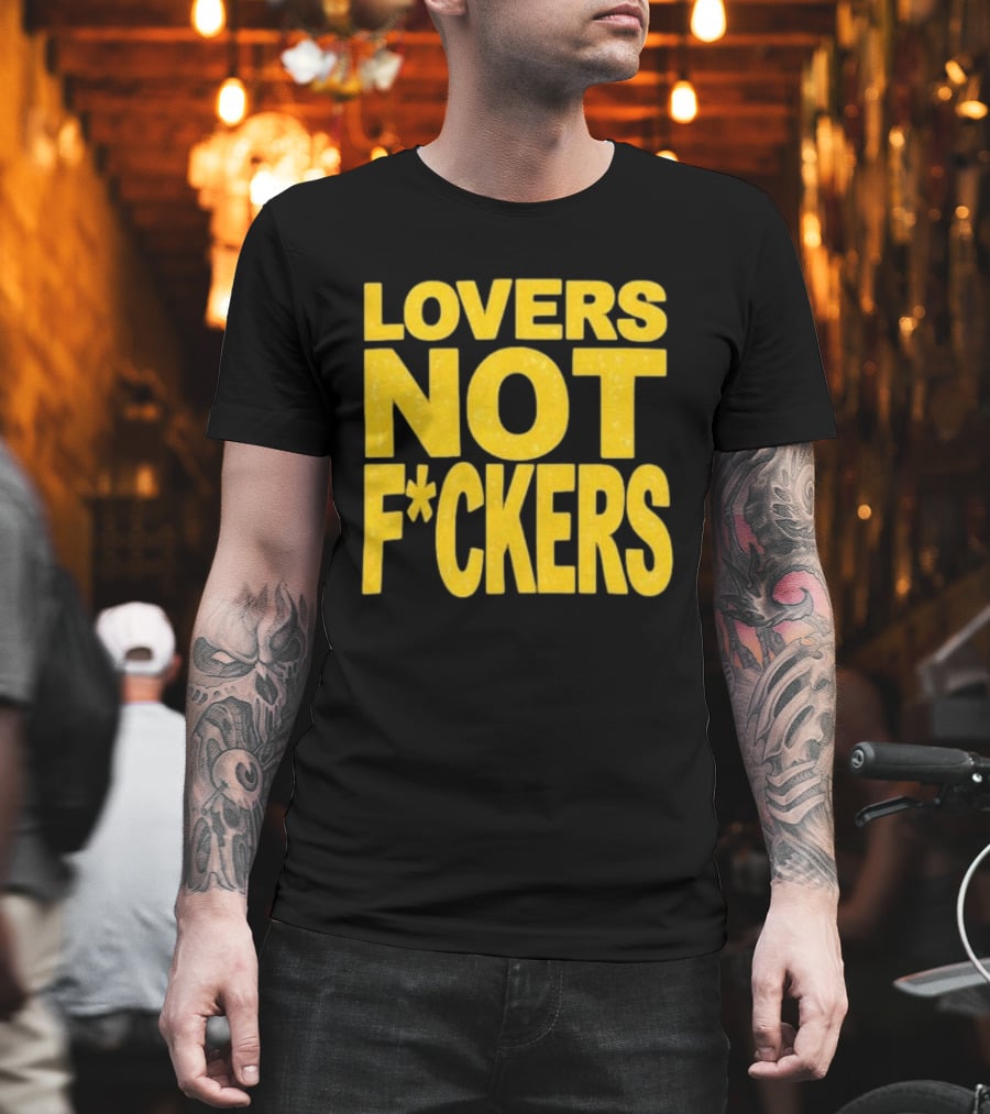 Lovers Not Fckers Bold Yellow T-Shirt