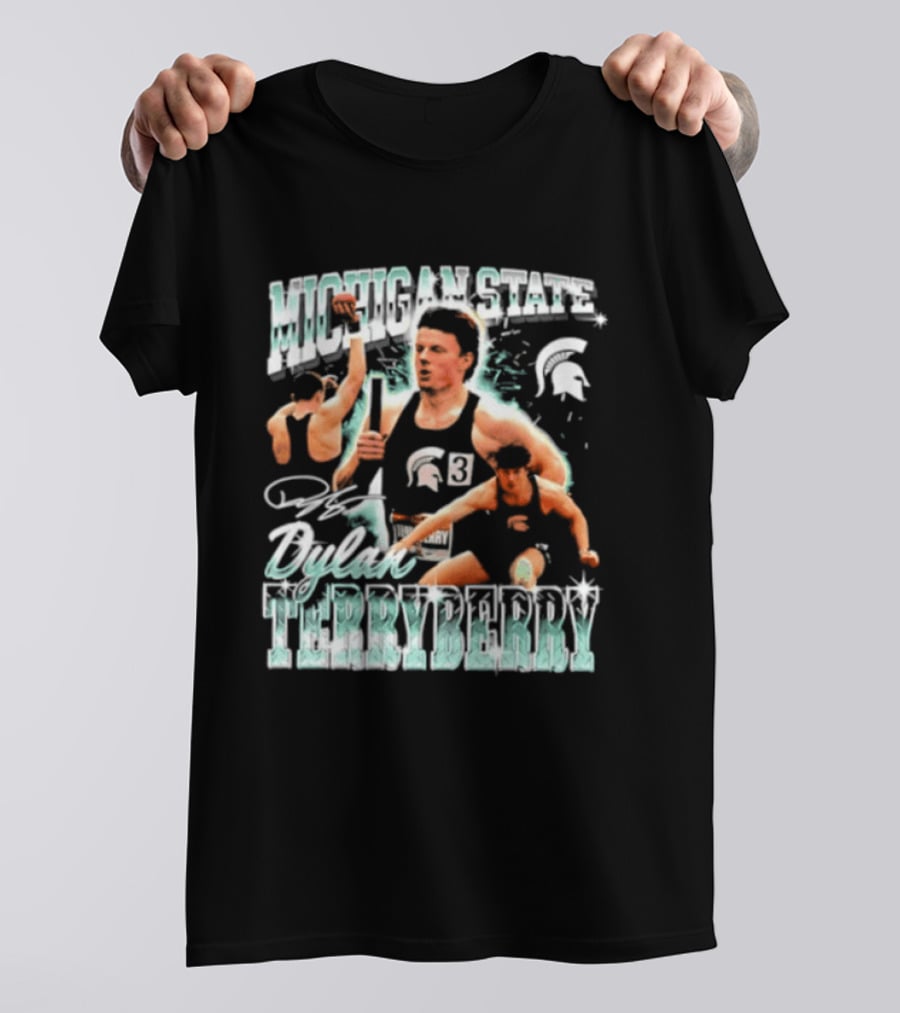 Michigan State Spartans Dylan Terryberry Player Collage T-Shirt