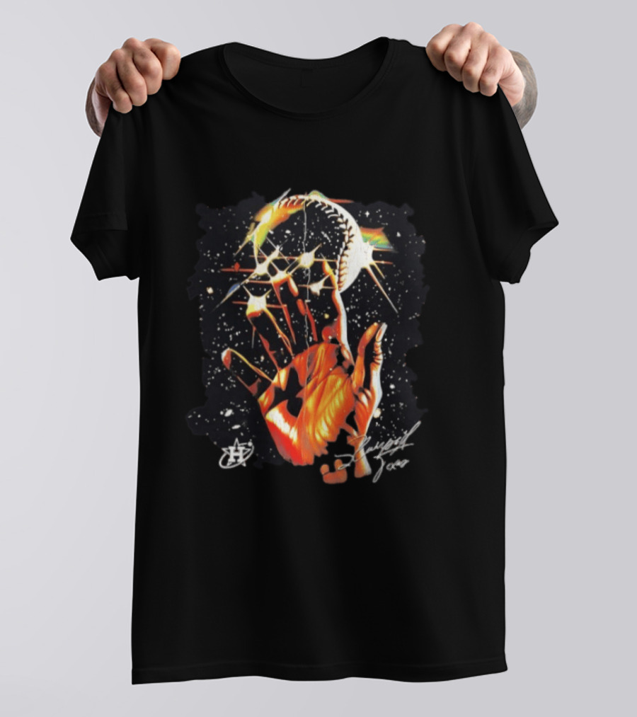 Houston Astros Hand Baseball Stars Signature T-Shirt