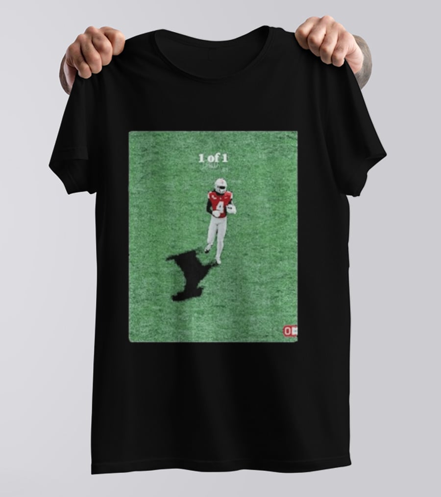 1 Of 1 Jeremiah Smith Ohio State Buckeyes Goat Shadow Football T-Shirt
