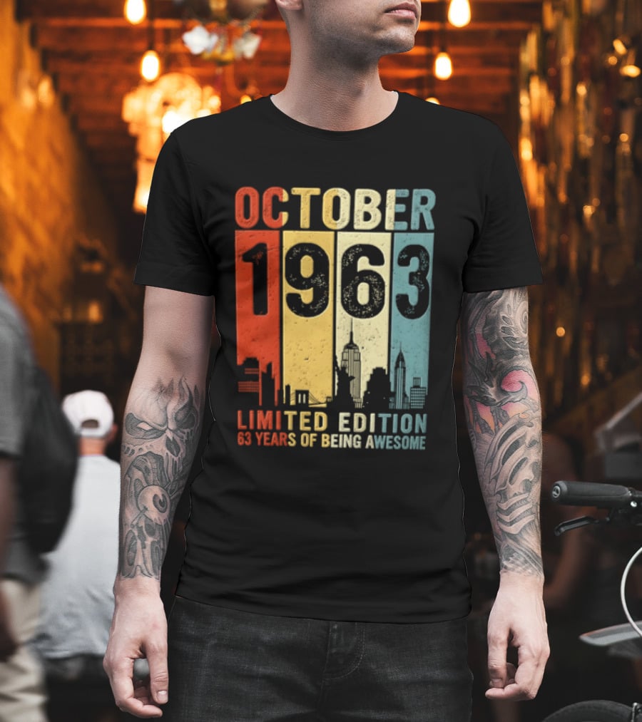 October 1963 Limited Edition 60 Years Of Being Awesome New York City Skyline T-Shirt