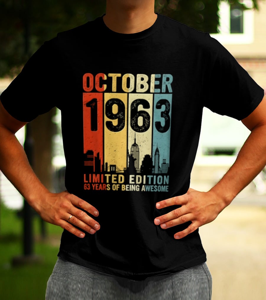 October 1963 Limited Edition 60 Years Of Being Awesome New York City Skyline T-Shirt