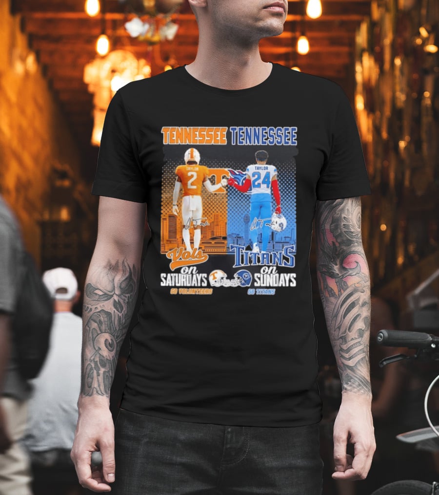 Tennessee Volunteers On Saturdays Go Volunteers Tennessee Titans On Sundays Go Titans T-Shirt