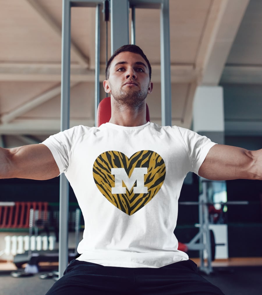 Mizzou Heart M Tiger Stripes Bold Spirit T-Shirt