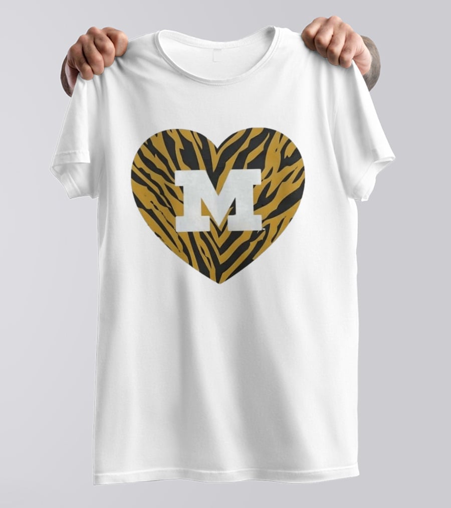 Mizzou Heart M Tiger Stripes Bold Spirit T-Shirt
