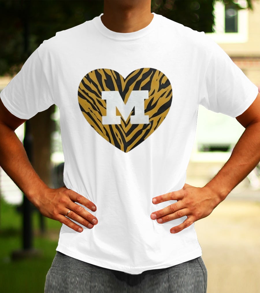 Mizzou Heart M Tiger Stripes Bold Spirit T-Shirt