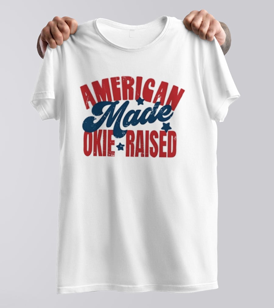 American Made Okie Raised Stars Vintage Appeal T-Shirt