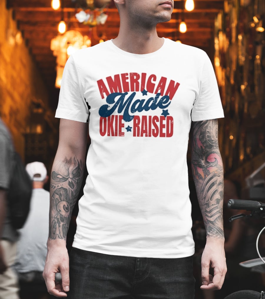 American Made Okie Raised Stars Vintage Appeal T-Shirt