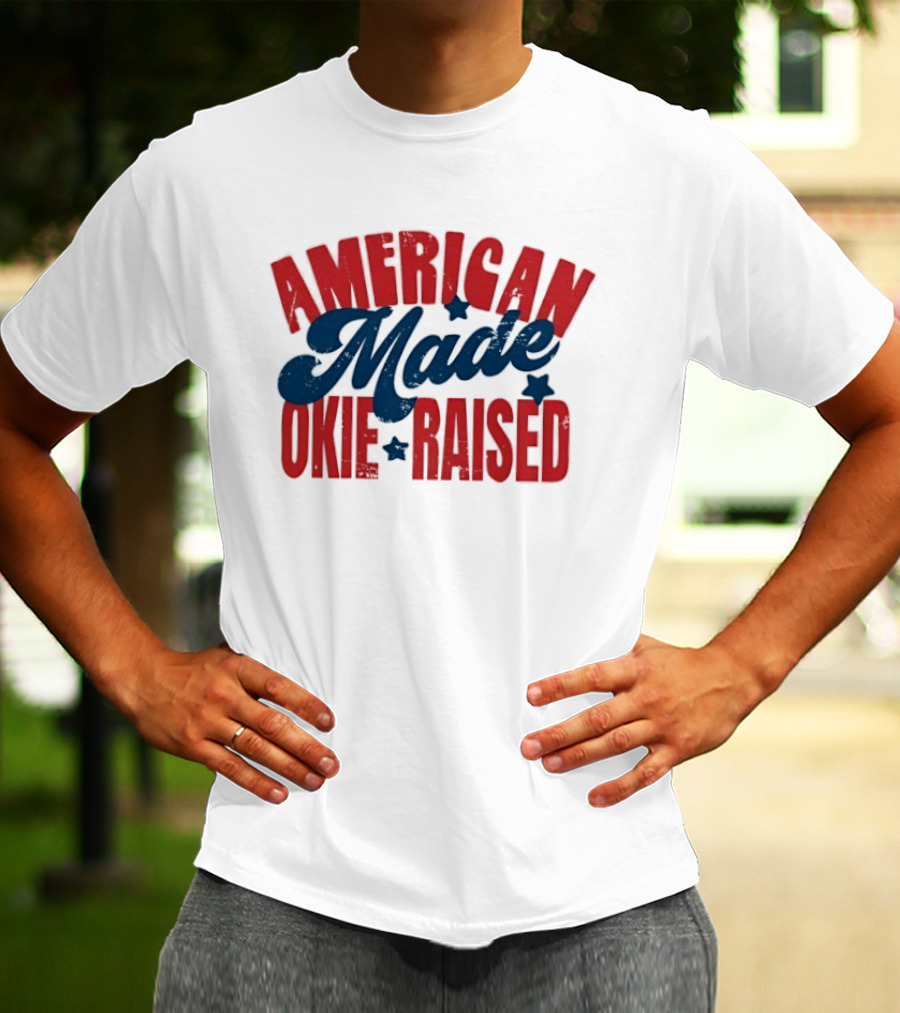 American Made Okie Raised Stars Vintage Appeal T-Shirt
