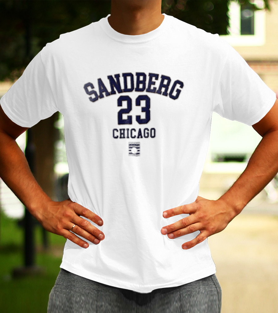 Chicago Cubs Sandberg 23 Jersey Vintage Style C Patch T-Shirt