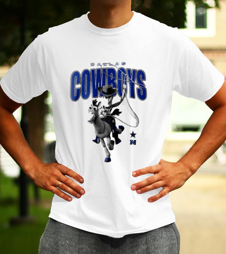 Dallas Cowboys Woody Bullseye Lasso Cartoon NFL Toy T-Shirt