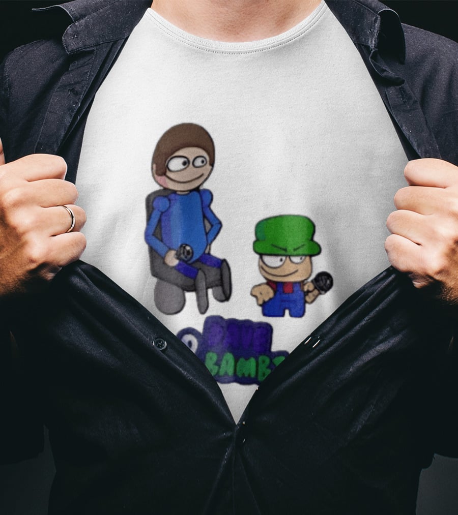 Dave And Bambi Characters Holding Microphones Cartoon T-Shirt