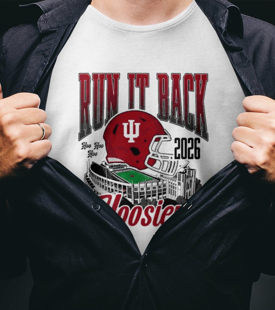 Run It Back Hoosiers Football Helmet 2026 Indiana University T-Shirt