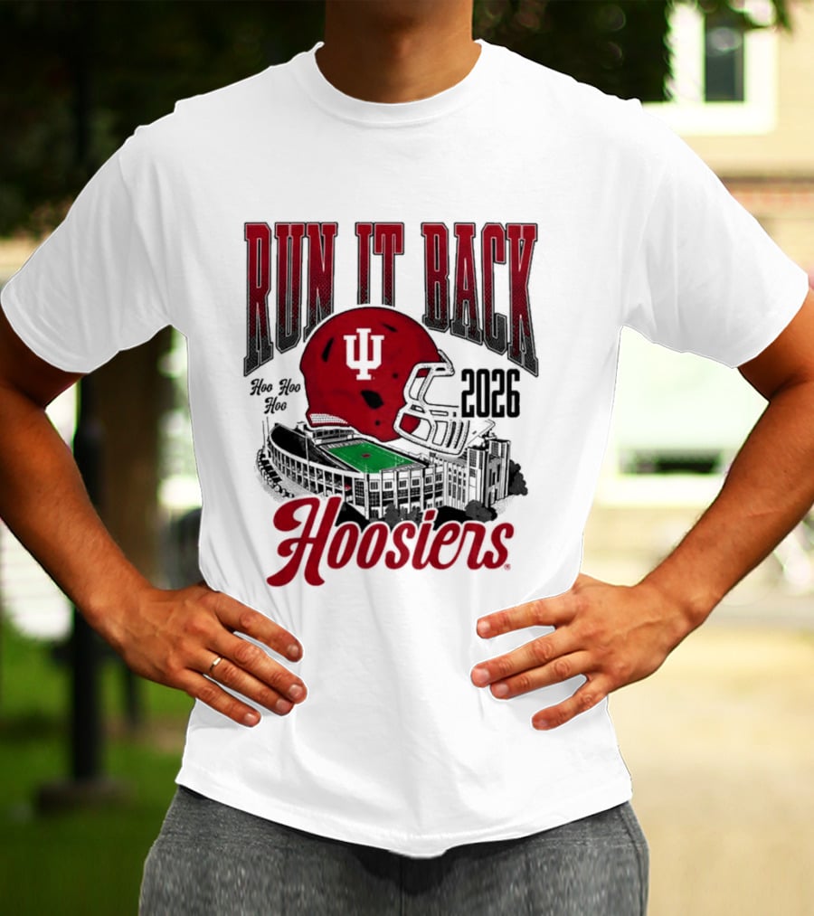 Run It Back Hoosiers Football Helmet 2026 Indiana University T-Shirt