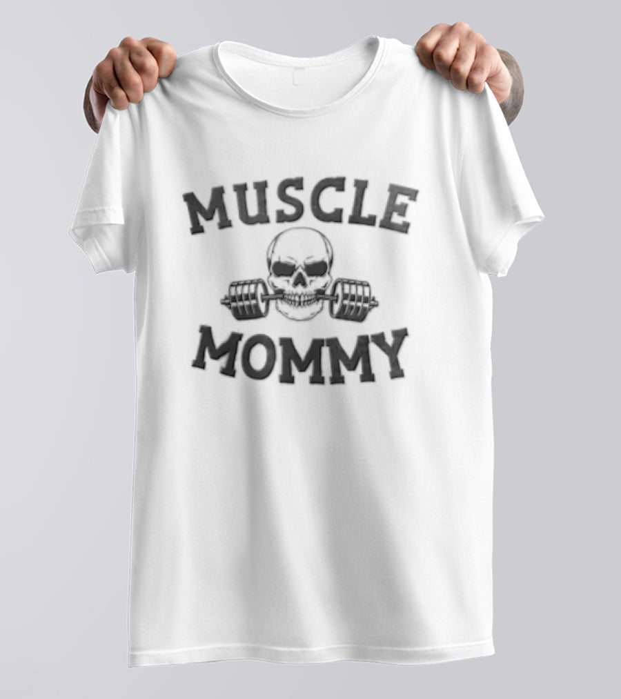 Muscle Mommy Fitness Strength Skull Dumbbell T-Shirt