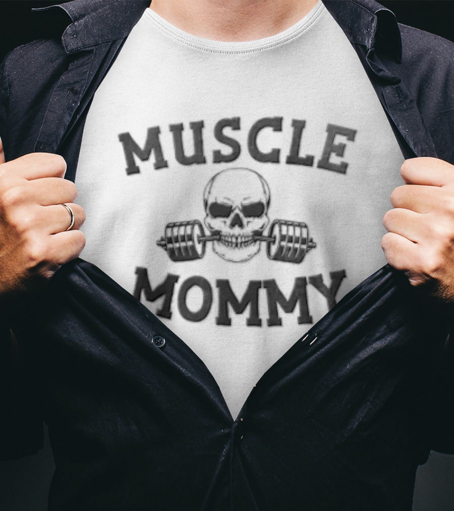 Muscle Mommy Fitness Strength Skull Dumbbell T-Shirt